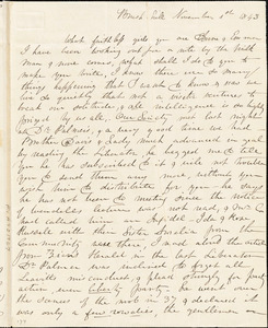 Letter from Francis Mary Harris Robbins, Brush Hill, Milton, [Massachusetts], to Anne Warren Weston, 1843 November 1