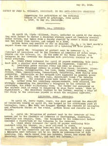 Report of John R. Shillady, Secretary, to the Anti-Lynching Committee