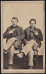 [Two unidentified soldiers in Union uniforms with pistols pointed at each other]