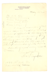 Letter from William G. Tyson to Crisis