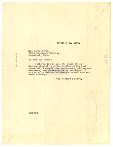 Letter from W. E. B. Du Bois to Harry E. Davis