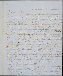 Thumbnail for Letter from Stephen Symonds Foster, Worcester, [Massachusetts], to Samuel May, [18]53 June 14