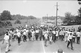 Marchers in Jackson, Mississippi, near the end of the March Against Fear begun by James Meredith.