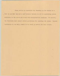 News Script: Desegregation bill