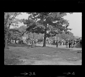 Crowd at Black student rally in Franklin Park