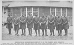 Sergeants of redoubtable Company C. of the famous 369th Infantry; [Right to left: Robert Poilard; James Smith; Charles Wright; Marshall T. Bridgett, the famous Honorable War Lord; Robert Mason; Alfred Adams; Albert Johnson; James Beckton; Mcnamary.]