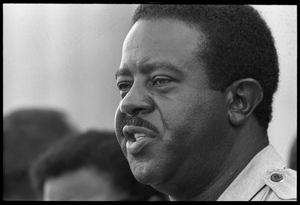 Rev. Ralph Abernathy speaking at the Solidarity Day during the Poor People's March on Washington Portrait in profile