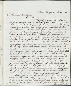 Letter from William Coffin, New Bedford, [Massachusetts], to Maria Weston Chapman, 1840 Nov[ember] 15