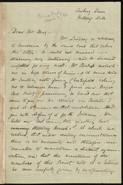 Letter to] Dear Mr. May [manuscript