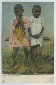 Postcard of Two Children in Dresses