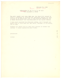 Memorandum from Madison S. Jones to W. E. B. Du Bois