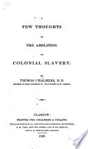 Few thoughts on the abolition of colonial slavery