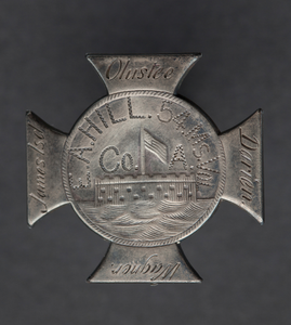 Silver badge for Alexander Hill of the 54th Massachusetts Infantry