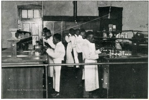 Chemistry Students Working in a Lab at Storer College, Harpers Ferry, W. Va.