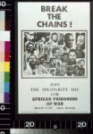 Break the chains! Join the solidarity day for African prisoners of war, March 30-31, 1973, Jackson, Mississippi.