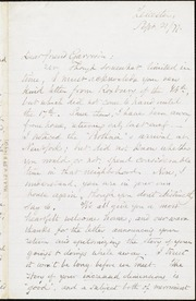 Letter to] Dear friend Garrison [manuscript