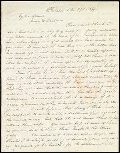 Thumbnail for Letter from Lucretia Mott, Philad[elphi]a, [Penn.], to Maria Weston Chapman, 5 mo[nth] 29th [day] 1839