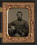 [Unidentified soldier with amputated fingers in Union uniform with Co. D, New Hampshire Volunteers regiment hat]