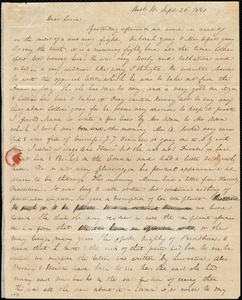 Thumbnail for Letter from Anne Warren Weston, West St., [Boston], to Lucia Weston, Sept. 26, 1840