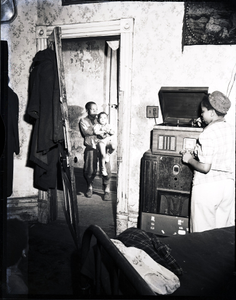 Thumbnail for Interior with children and radio : photonegative.