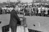 Governor Albert Brewer speaking to employees at the Simon & Mogilner garment factory in Birmingham, Alabama.