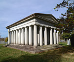 Mausoleum at Mount Hebron Cemetery, which is actually a complex of five adjoining graveyards, including one in which Confederate dead from the U.S. Civil War of the 1860s are interred, in Winchester, Virginia