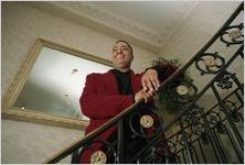 Author, Lynn Harris, in the Wesley Townsend apartment building lobby, Atlanta, Georgia, February 2, 1994.