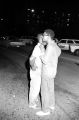 Richard Boone and Roosevelt Barnett speaking to each other on a street in downtown Montgomery, Alabama, during a civil rights demonstration.