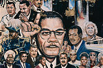 Thumbnail for Mural "African Amalgamation of Ubiquity," by Curtis Lewis, 1985, featuring Malcolm X and MLK, Jr., on the side wall of Operation Get Down, a drug rehabilitation center, 9980 Gratiot  Avenue, Detroit, Michigan, 2008