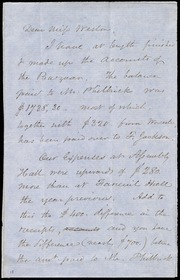 Letter to] Dear Miss Weston [manuscript