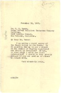 Letter from W. E. B. Du Bois to G. W. Lucas