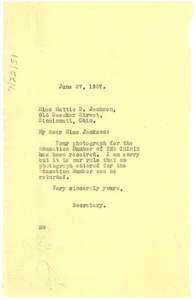 Letter from Crisis to Mattie D. Jackson