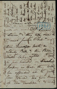 Letter from Maria Weston Chapman, [Weymouth?, Mass.], to James Miller M'Kim, [Oct. 1861]