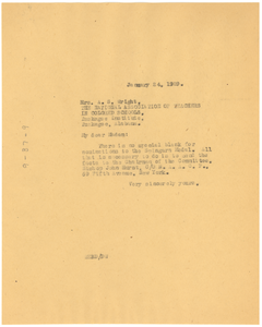 Letter from W. E. B. Du Bois to Addie Streator Wright