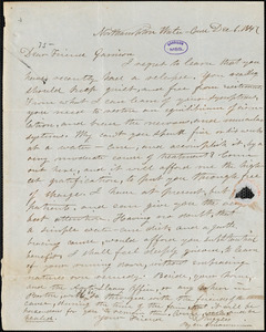 Thumbnail for Letter from David Ruggles, Northampton, [Massachusetts], to William Lloyd Garrison, 1847 Dec[ember] 6