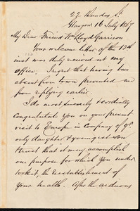 Letter from Andrew Paton, Glasgow, [Scotland], to William Lloyd Garrison, 16 July 1867