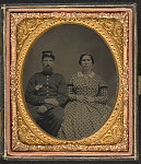 [Unidentified soldier in uniform with unidentified woman, probably his wife]