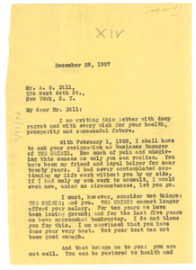 Letter from W. E. B. Du Bois to A. G. Dill