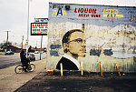 AAA Party Store, E. Warren Ave. at Lenox, Detroit, 2009, with mural by Bennie White, 1993