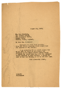 Letter from W. E. B. Du Bois to Leo Weinthal