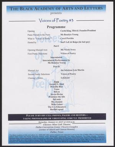 Program: Voices of Poetry #3