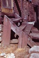 Dilapidated wooden steps