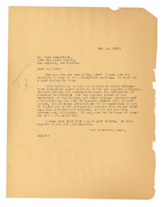 Letter from W. E. B. Du Bois to Vada Somerville