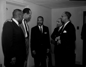 Martin Luther King, Jr. with a group of other men : photonegative.