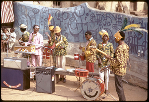 Twins Seven Seven with his jazz band, Oshogbo, Nigeria