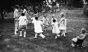 Ruth Davis' fourth birthday party (1925) at 3907 Seminary Avenue. Martha "Pi" Cottrell seated at right