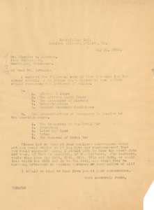 Letter from W. E. B. Du Bois to Charles S. Johnson