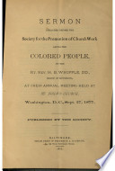 Sermon preached before the Society for the Promotion of Church Work among the Colored People