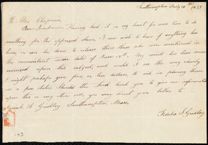 Thumbnail for Letter from Fidelia S. Gridley, Southampton, [Mass.], to Maria Weston Chapman, July 16th, 1839