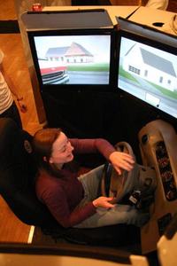 Student using Drunk Driving Simulator